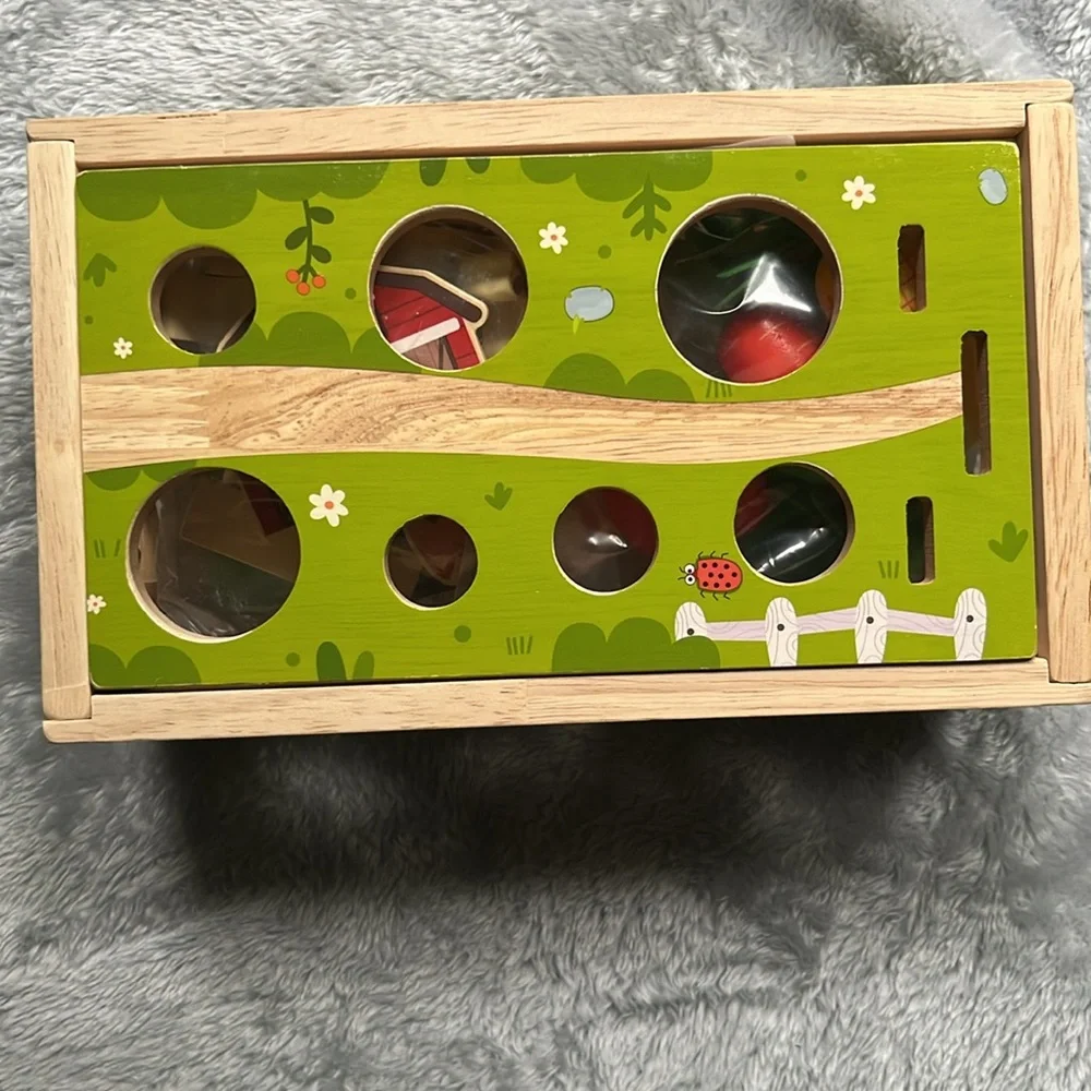 Wooden Animal Farm Box Kids Montessori Toy - Picture 5 of 6
